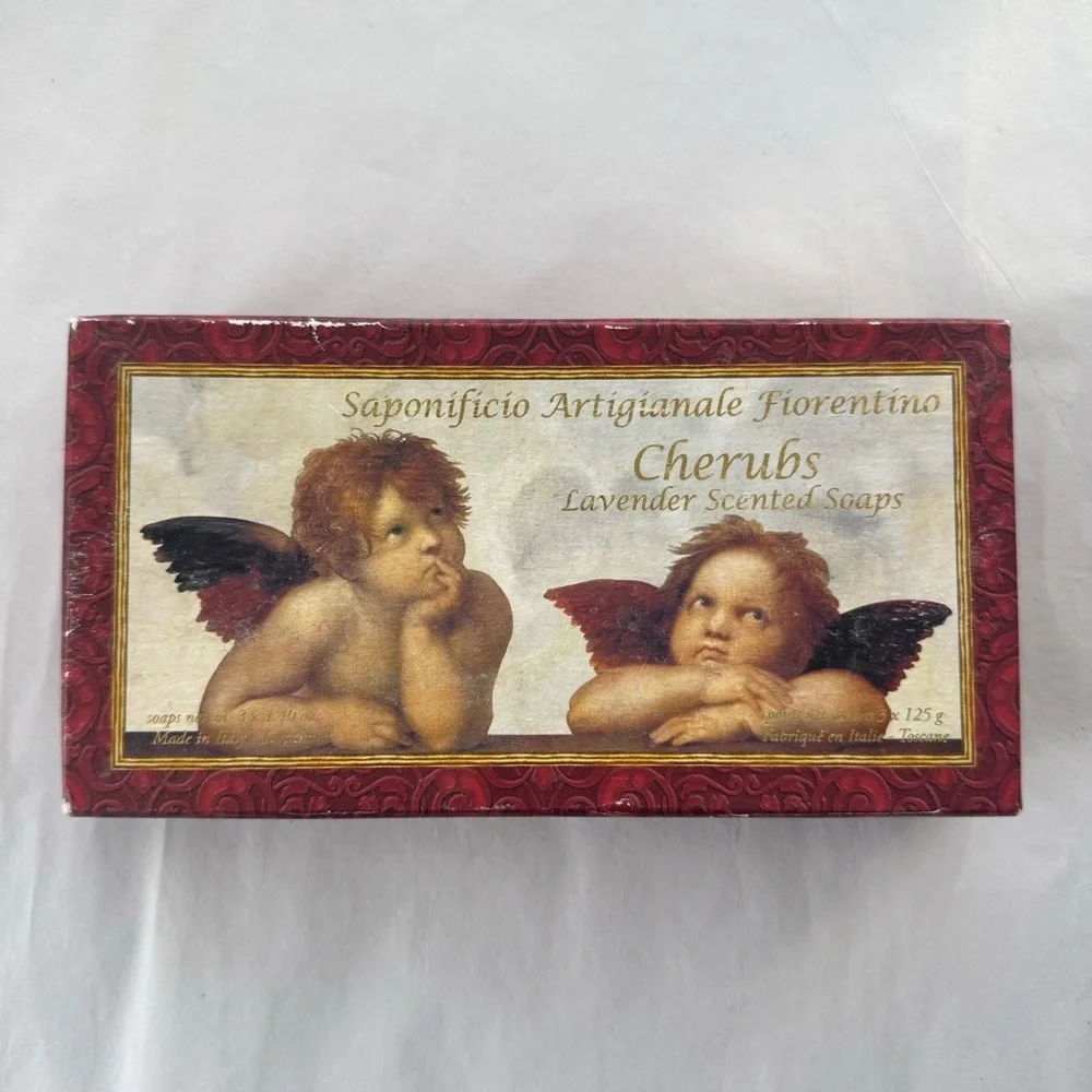 Saponificio Artigianale Fiorentino Cherubs Lavender Scent Soaps 3 Handmade Italy